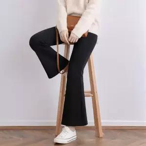 여성 겨울 스판 밍크퍼 부츠컷 밴딩 레깅스 팬츠 겨울 나팔 융털바지