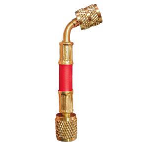 드니착 냉동 에어컨 가스 매니폴드 게이지 미니 호스 신냉매 ㄱ자 빨간색 R410A 앵글 105mm