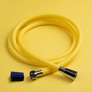 듀벨 옐로우 컬러샤워호스 2m+실리콘렌치 물때방지 꼬임방지 샤워기호스