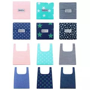 패턴 포켓 장바구니 휴대용장바구니 시장가방 쇼핑백 타포린백 부직포가방 인쇄가능