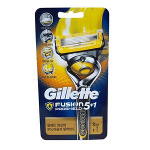 질레트 퓨전 프로쉴드 플렉스볼 옐로우 면도기 2up / 프로쉴드 옐로우 면도날 4입