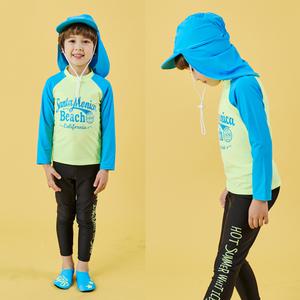 아이스샌드 키즈 남아 래쉬가드 세트+플랩캡+아쿠아슈즈 4피스 유아 아동 수영복 BR88100K