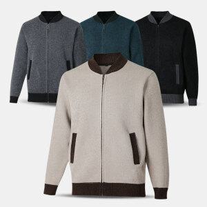 남성 기모 집업 니트 블루종 가디건 BNNT6 중년 겨울