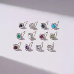 [도로시]14k 랩 다이아몬드 탄생석 1부 귀걸이(12type)