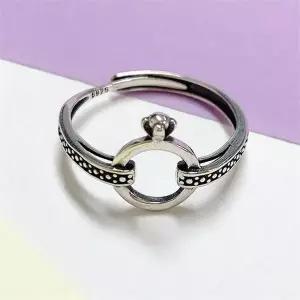 [오노마] ONM 925실버반지 써클크라운 실버반지 오픈링 프리사이즈 (S9595015)