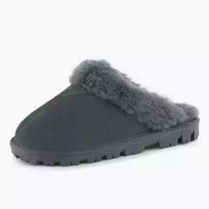 [롯데백화점]베어파우 MARY 여성 경량 소가죽 양털 어그 슬리퍼 K814049PD-W 챠콜
