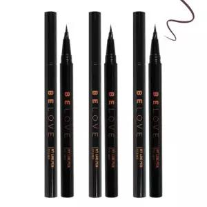 (3개)비러브 마이라인 펜 아이라이너 다크브라운 /안번지는 이지드로잉 수채화발색 붓펜타입