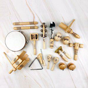 므몽 프리미엄 원목 리듬악기세트 13종 유아 아기 어린이 장난감 놀이 어린이 유치원 멀티 교구