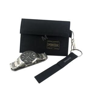 9색상 일본 품질 요시다 PORTER 3단 지갑 캐주얼 트렌디 다용도 명함 키링 반지갑