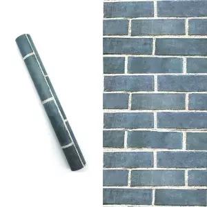 [하프클럽/알티피아]방꾸미기 푸른벽돌 벽지시트지