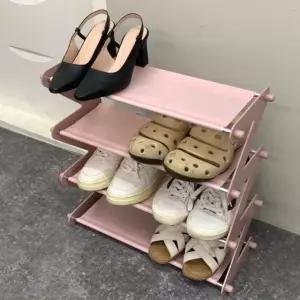 고품질 핑크 현관 신발정리대 슬리퍼 실내화거치대 조립식 (WFGTG1L)