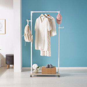 국민튼튼 이동식 원목 선반 행거 WEC-C 우드 감성 스탠드 1단