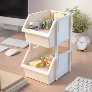 이유 적층형 다용도 정리함 2P 미니 수납 바스켓