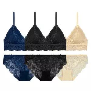 노와이어 삼각 볼륨패드 럭셔리 브라세트