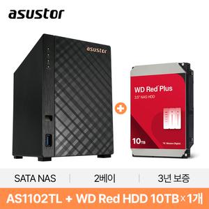ASUSTOR 아수스토어 DRIVESTOR 2 Lite AS1102TL 10TB (WD NAS용 Red HDD 10TB X 1개) 대원씨티에스