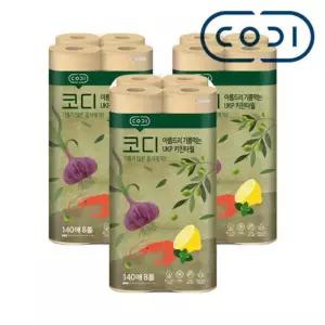 코디 아름드리 기름먹는 키친타올 140매 8롤 X 3개
