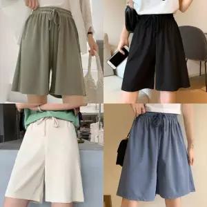 쿨링 밴딩반바지 여름 5부 와이드 숏팬츠 여성 데일리 트레이닝