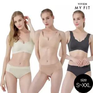 [방송히트]비비안 마이핏 5-1차 빅사이즈 퓨징 노와이어 런닝 브라팬티세트 7종(S-XXL)