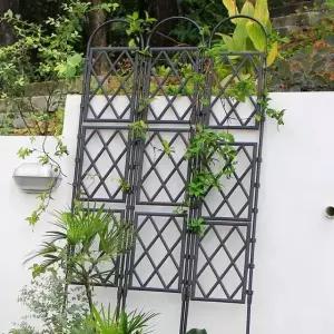 플랜트 파티션 170cm 지지대 식물 블랙 3칸 B정원 (WFHJL23)