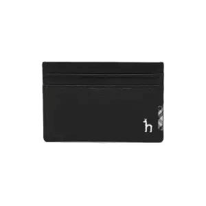 [헤지스](광주신세계)[백화점BEST][CHESTER] 블랙 체크장식 소가죽 카드홀더 HJHO5F286BK