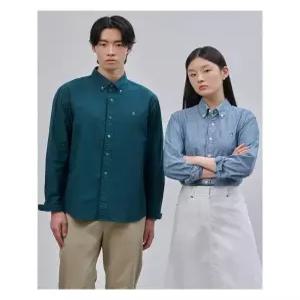 [빈폴멘][Essential] 남녀공용 옥스퍼드 솔리드 셔츠 - 그린 (BC4764E04M)