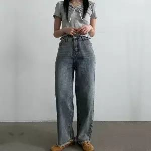 [하프클럽/]여성 그레이 워싱 데님 팬츠 그레이진 청바지 찢청