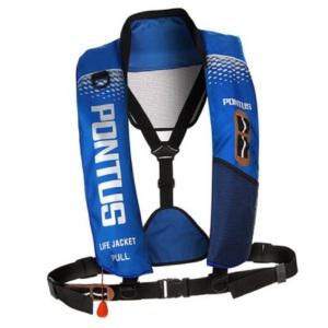 폰터스 수상스포츠 낚시 보트 필수품 자동팽창식 구명조끼_블루
