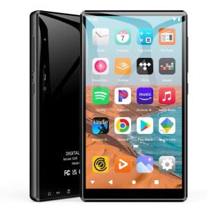 MP4 Bluetooth WiFi를 갖춘 96GB 플레이어 5인치 터치스크린 Spotify Audible Amazon Music 스피커 내장 최대 1TB 검정색