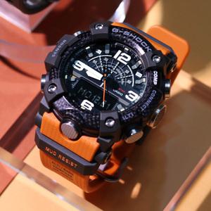 지샥 군인시계 오렌지 머드마스터 캠핑 등산 마라톤 블루투스 손목시계