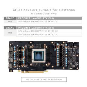 쿨러 MSI RTX3090 3080 VENTUS OC용 Bykski GPU 수냉 블록 그래픽 카드 액체 냉각 시스템 워터