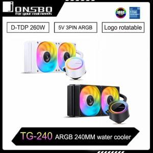 쿨러 JONSBO TG 240 검정색 올인원 수냉 5V 3PIN ARGB CPU LGA2011 115X 1200 1700 AM4 AM5 액체