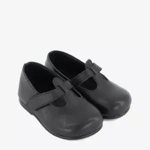 [보리보리/아이들]2301 토들러 소가죽 T Bar 벨크로 메리제인 - 블랙