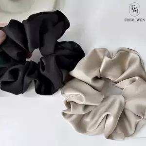 왕 곱창 밴드 고급 새틴 실크 스크런치 똥머리 머리끈 헤어 고무줄