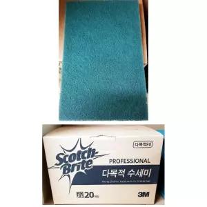 96다목적수세미(스카치 대 20P )/청수세미/네모/수세미/다목적/청소/업소용/부직포/녹색/주방용/공업용