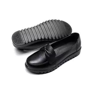 피카소 빅사이즈 발편한 중년 여성용 리본 블랙 컴포트화 3cm