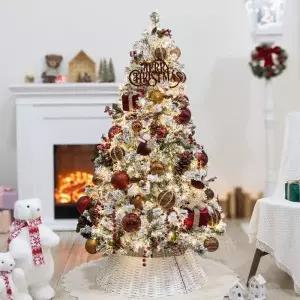 [텐바이텐]크리스마스 스노우 트리 풀세트 레드브라운벨벳 150cm 양면