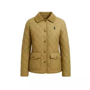 [RALPH LAUREN] 25FW 포니 자수 로고 다이아몬드 퀄팅 자켓 카키 211965336 004