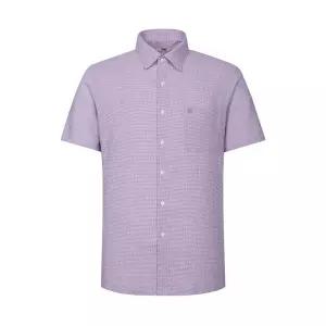 [닥스]린넨혼방 마이크로체크 반팔셔츠 레귤러핏 핑크_DLS2SHCS103P1