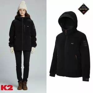 [백화점 출고] K2 플리스 여성 폴라리스 자켓 블랙 털 뽀글이 후드 고어텍스 점퍼 후리스