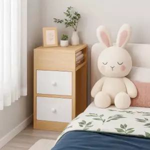 2단 서랍형 협탁 수납장 침대 사이드테이블 거실장 다용도 정리대 인테리어 보조 테이블 수납