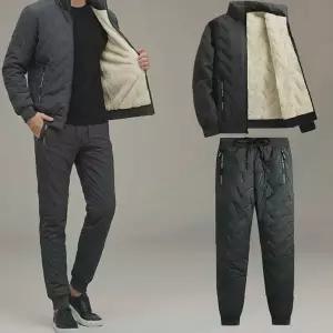 남녀공용 겨울 패딩 상하세트 양털 안감 보온 집업 조거팬츠 방한복