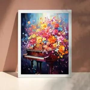 [텐바이텐]골피아 DIY 그림그리기 유화세트 40 x 50 cm, 피아노와 꽃