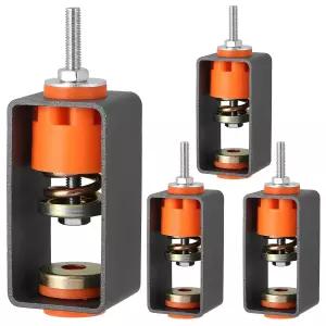 강화된 압력 금속판과 두꺼운 감쇠 고무가 있는 NATGAI 4팩 천장 스프링 진동 차단기 행거 - 방진 440Lb