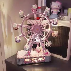 헬로키티 관람차 조립 DIY 장식품 오르골 뮤직 박스