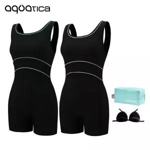 [아웃도어스/아쿠아티카]아쿠아티카 여성 2부 실내수영복 AQA29450 파우치3종세트