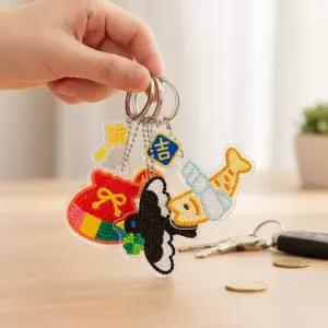 보석십자수 새해키링만들기 까치 복주머니 새해선물