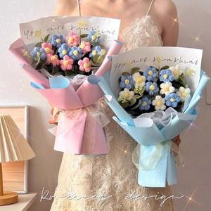 졸업꽃다발 빛줄이 있는 영원한 크로셰 꽃다발 졸업꽃 유치원 졸업선물 발렌타인데이 선물