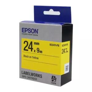 EPSON 라벨프린터 리본 SC24Y 노랑 흑문자 24/라벨/프린터/앱손/정품/엡손/테이프/라벨지/용지/프린트/테잎