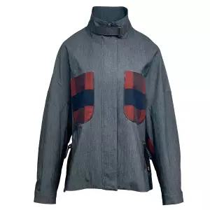 [롯데백화점]데시데 하이넥 비조카라 체크믹스 짚업자켓 DOW507