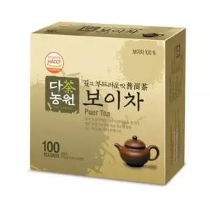 다농원 보이차 100티백 푸얼차 흑차 보이숙차/간식/간편/음료/TEA/일회용/선물/고급/답례품/세트/티벡/사무